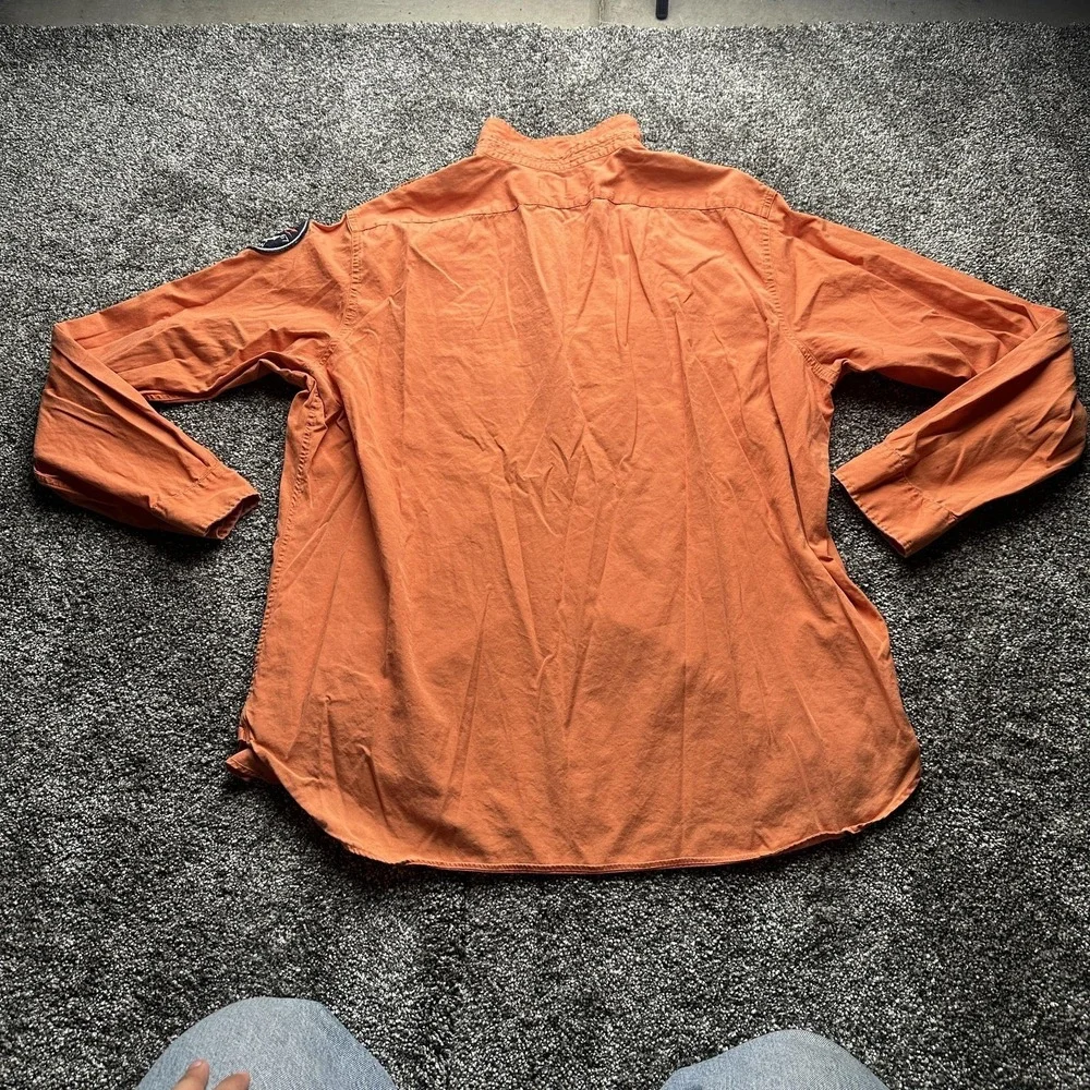 Polo Raulph Lauren Shirt Mens XXL Orange Long Sleeve USRL Naval Station‎ Y2K 00s